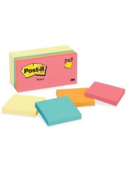 Business Source 16452 Pop-up Adhesive Note, 3" x 3", Assorted, Pack of 12